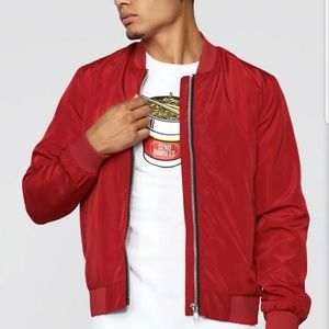 Fashion Nova red bomber (New in bag)